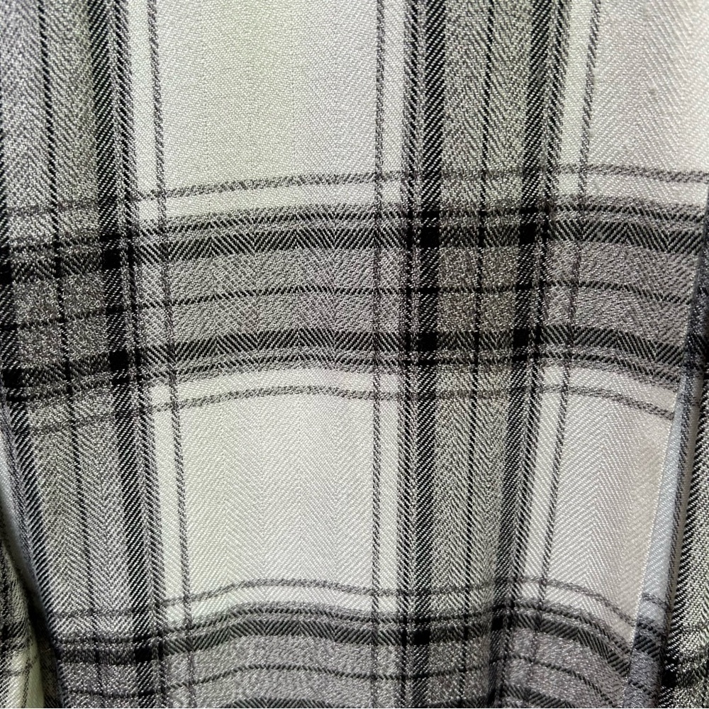 Rails ~ Ivory Gray Hunter Plaid Button Front Long… - image 3